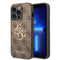 GUESS iPhone 14 Pro Max PU Deri Büyük Metal Logo Dizaynlı Telefon Kılıfı