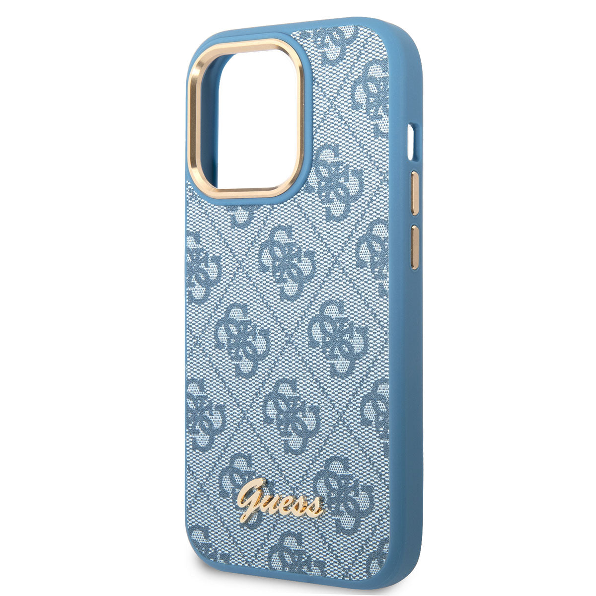 Guess iPhone 14 Pro Max PU Deri Metal Logo Dizaynlı Telefon Kılıfı