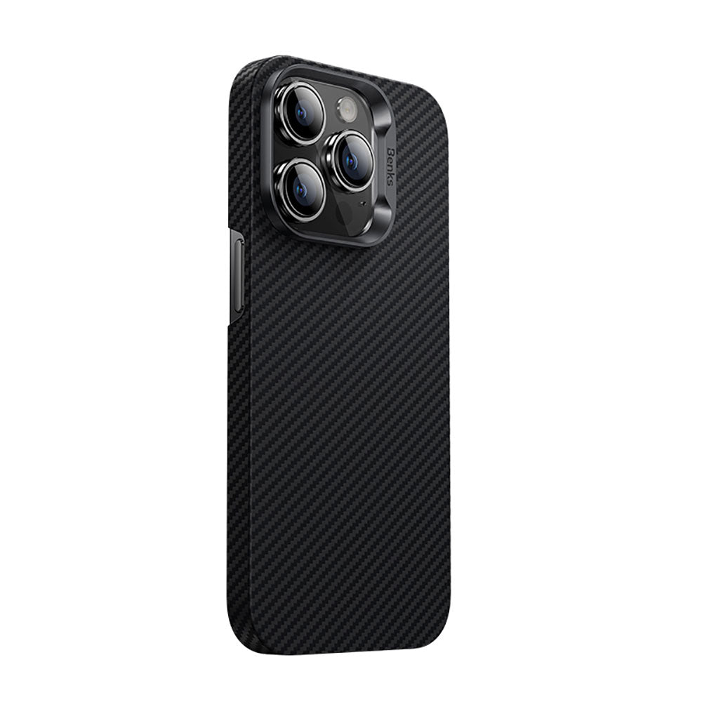 iPhone 14 Pro Max Kılıf Karbon Fiber Benks 600D Essential Kevlar Telefon Kılıfı