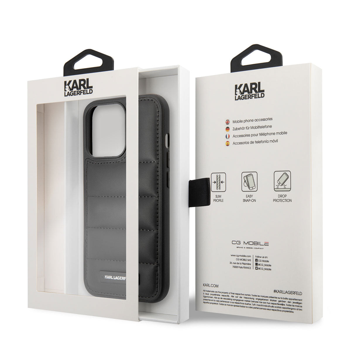 iPhone 14 Pro Max Kılıf Karl Lagerfeld Nylon Puffy Airbag Dizayn Telefon Kılıfı