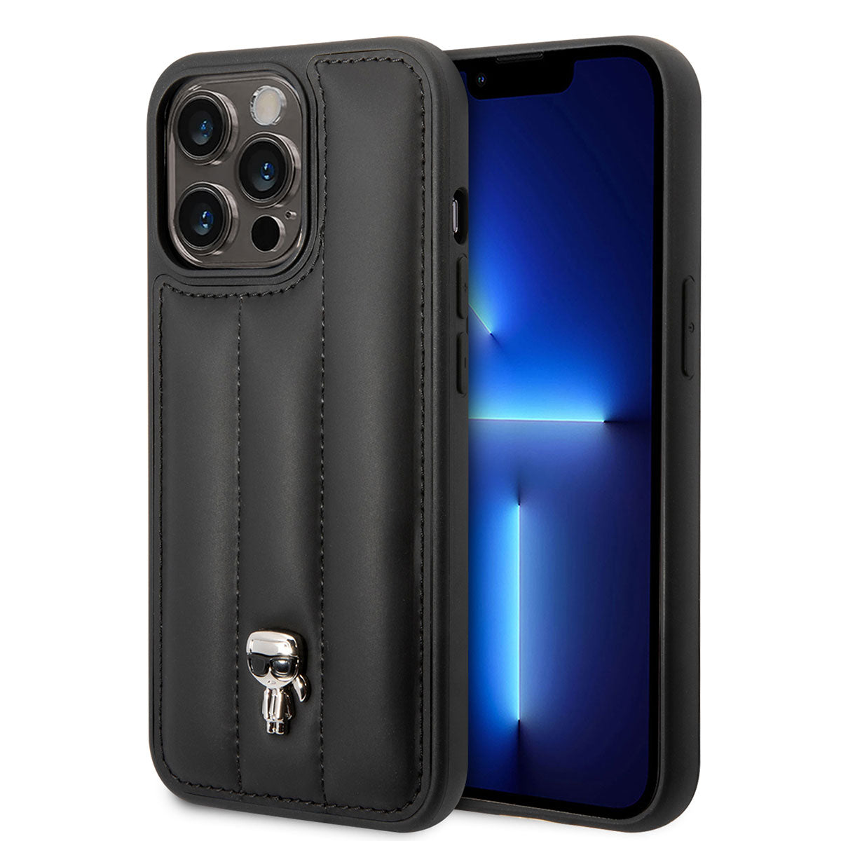 iPhone 14 Pro Max Kılıf Karl Lagerfeld Nylon Puffy Airbag Karl Dizayn Telefon Kılıfı