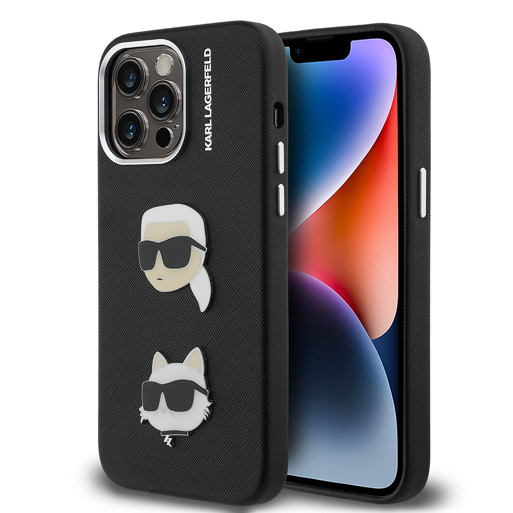 Karl Lagerfeld iPhone 14 Pro Max Orjinal Lisanslı K&C Heads Pin Telefon Kılıfı