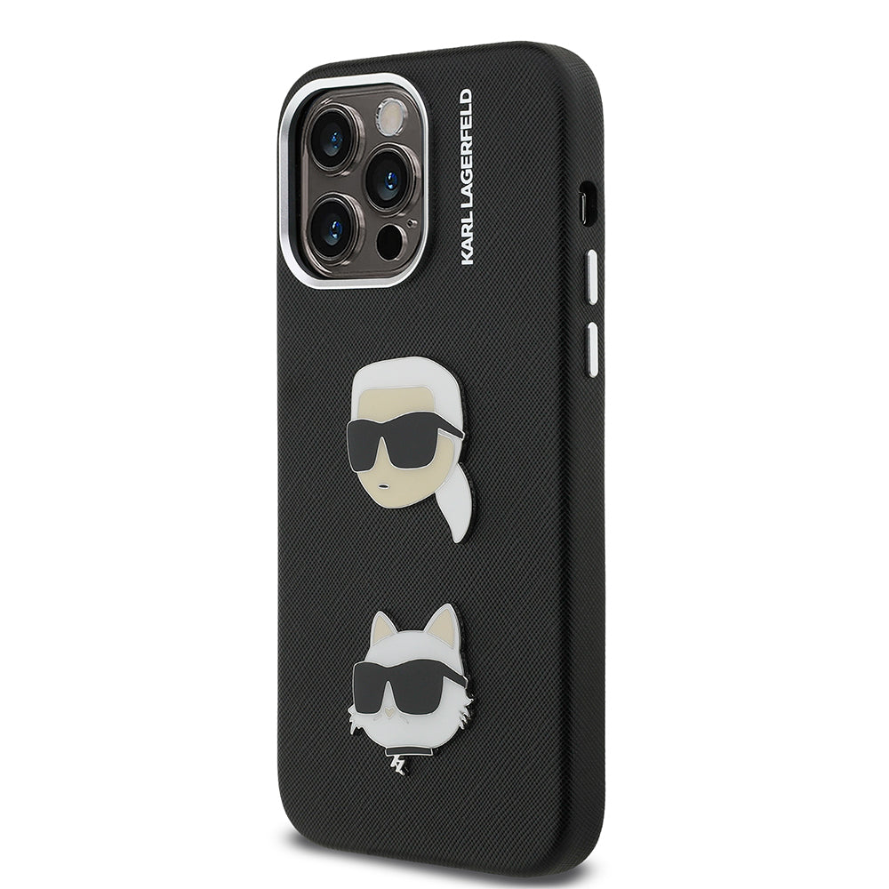Karl Lagerfeld iPhone 14 Pro Max Orjinal Lisanslı K&C Heads Pin Telefon Kılıfı