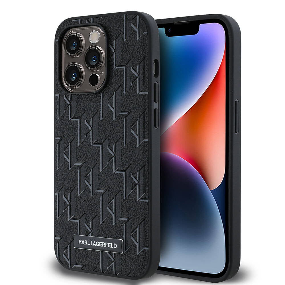 Karl Lagerfeld iPhone 14 Pro Max Orjinal Lisanslı M-safe Şarj Özellikli KL Yazılı Hot Stamp Kılıf
