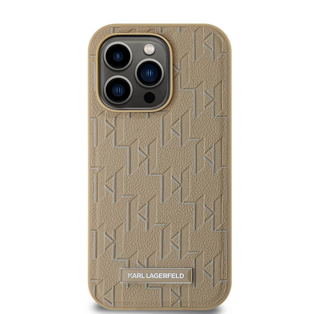 Karl Lagerfeld iPhone 14 Pro Max Orjinal Lisanslı M-safe Şarj Özellikli KL Yazılı Hot Stamp Kılıf