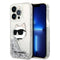 Karl Lagerfeld iPhone 14 Pro Max Kılıf Sıvılı Simli Choupette Head Dizayn Telefon Kılıfı