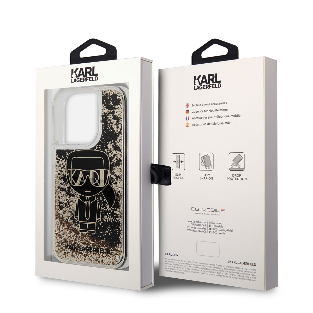 Karl Lagerfeld iPhone 14 Pro Max Sıvılı Simli Gatsby Dizayn Telefon Kılıfı