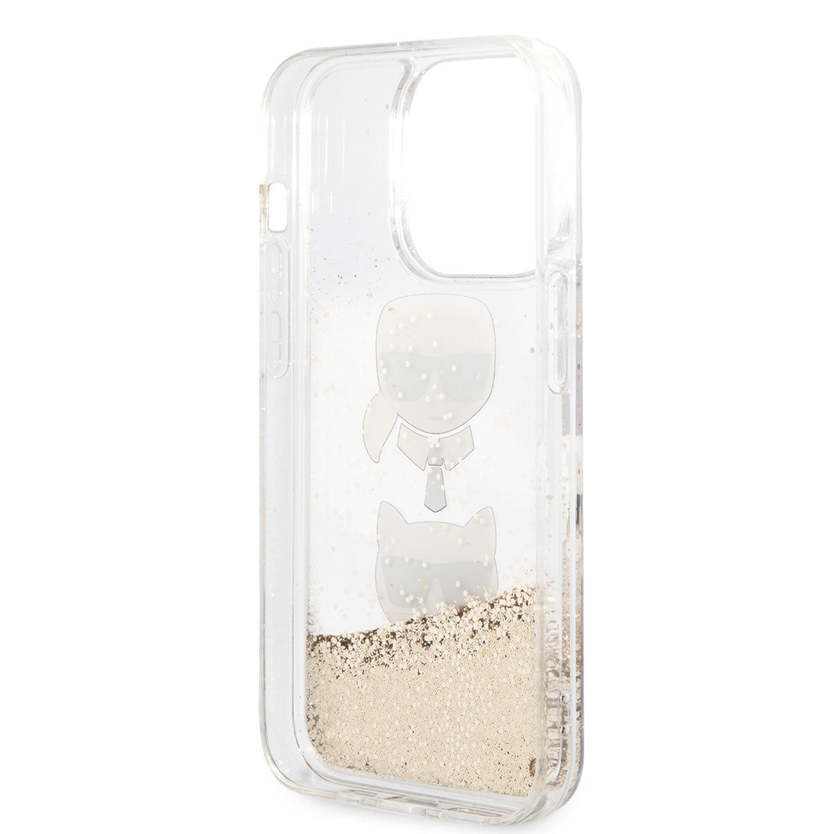 Karl Lagerfeld iPhone 14 Pro Max Sıvılı Simli K&C Head Dizayn Telefon Kılıfı