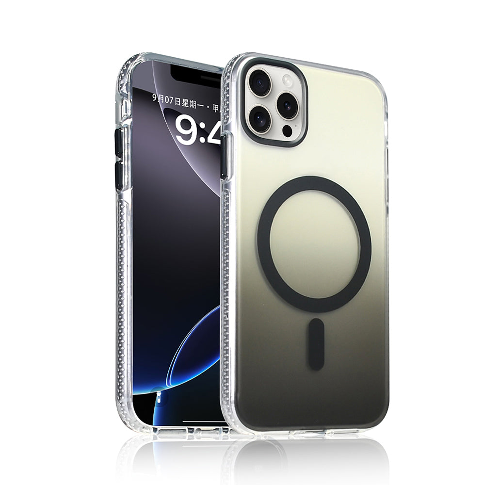 Cepax iPhone 14 Pro Max M-safe Şarj Özellikli Transparan Renk Geçişli Toros Kılıf