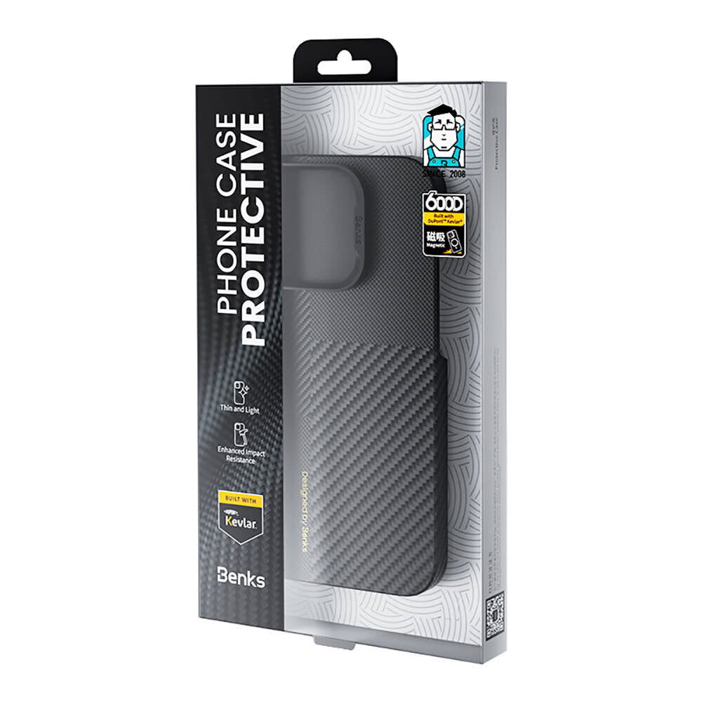 Benks Montage ArmorAir iPhone 14 Pro Max M-safe Şarj Özellikli Karbon Fiber Kevlar Kılıf