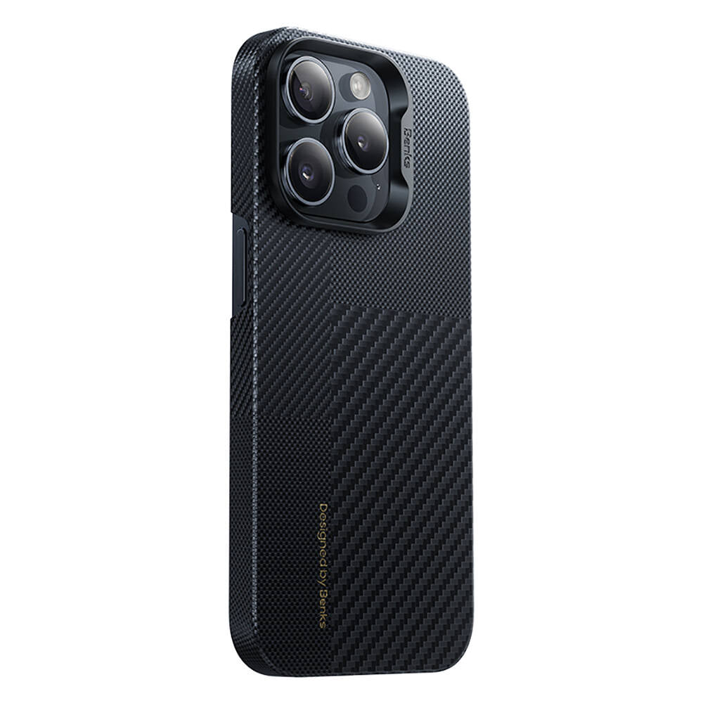 Benks Montage ArmorAir iPhone 14 Pro Max M-safe Şarj Özellikli Karbon Fiber Kevlar Kılıf