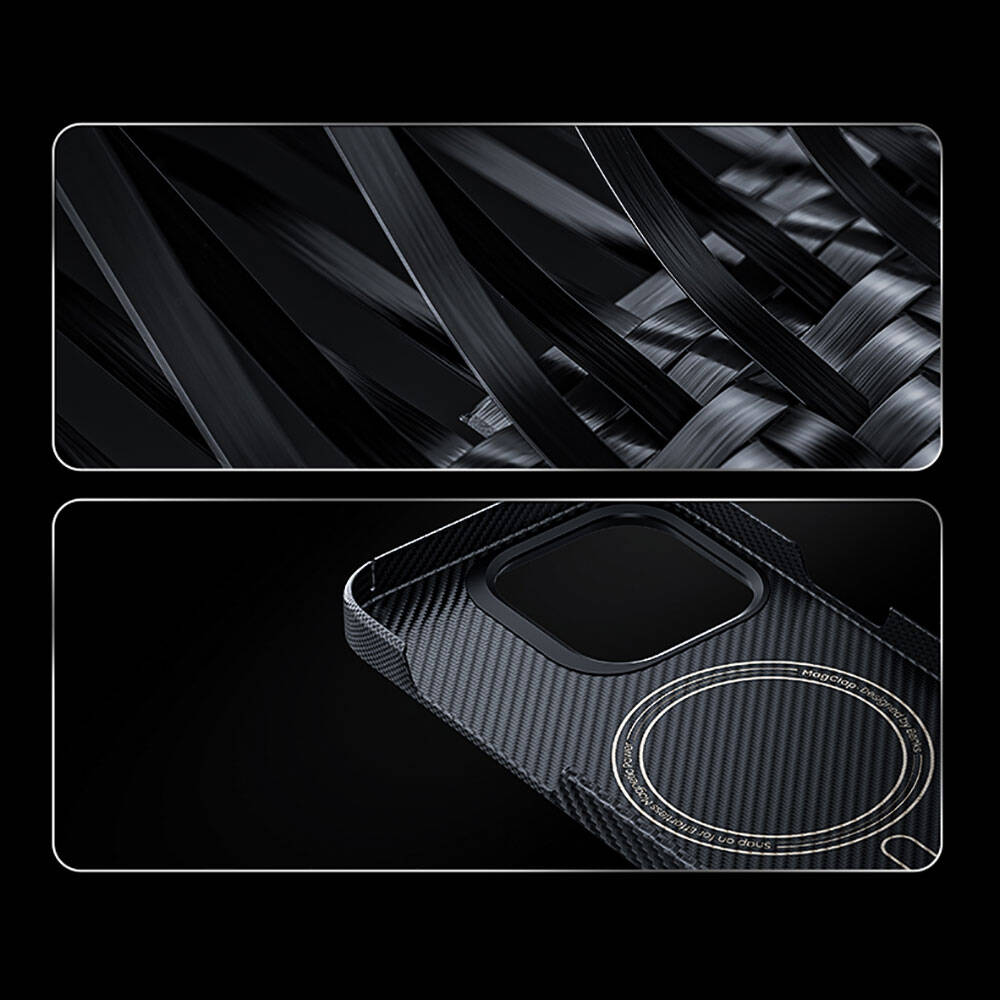 Benks Montage ArmorAir iPhone 14 Pro Max M-safe Şarj Özellikli Karbon Fiber Kevlar Kılıf