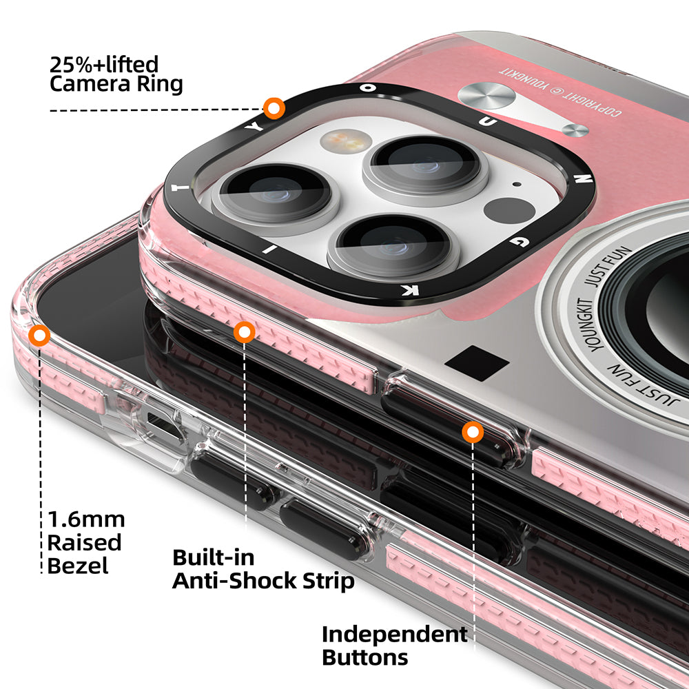 iPhone 14 Pro Max Kılıf M-safe Şarj Özellikli Lens Figürlü YoungKit Art Film Serisi Kılıf - 5