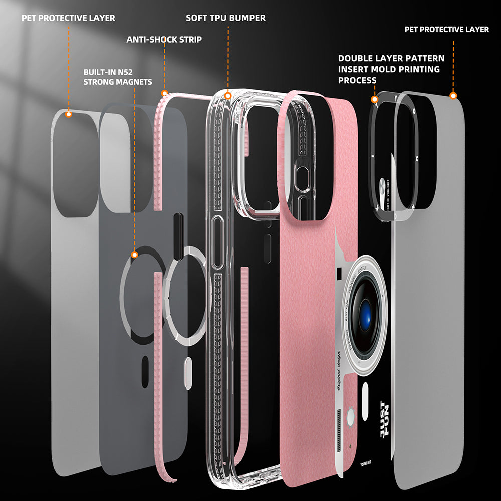 iPhone 14 Pro Max Kılıf M-safe Şarj Özellikli Lens Figürlü YoungKit Art Film Serisi Kılıf - 7