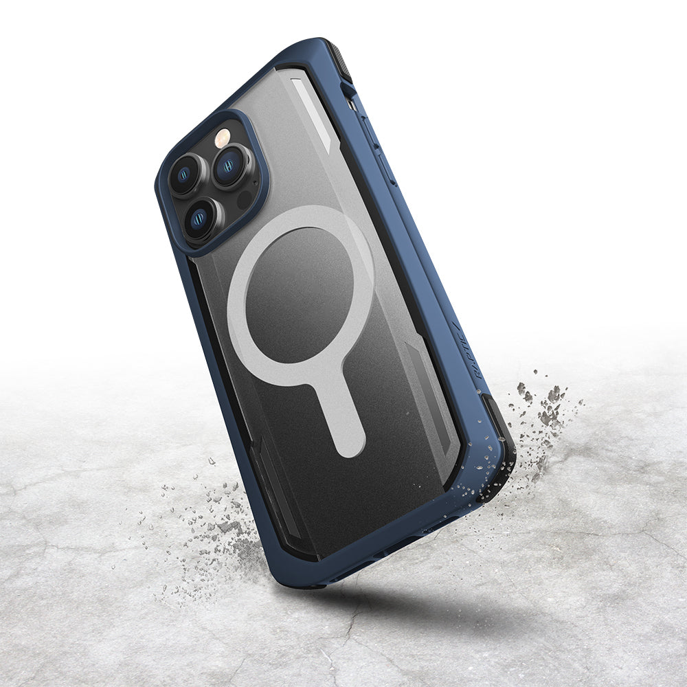 Raptic Secure Serisi iPhone 14 Pro Max M-safe Şarj Özellikli Çift Kat TPU Kenarlı Şeffaf Arka Yüzeyli Kılıf