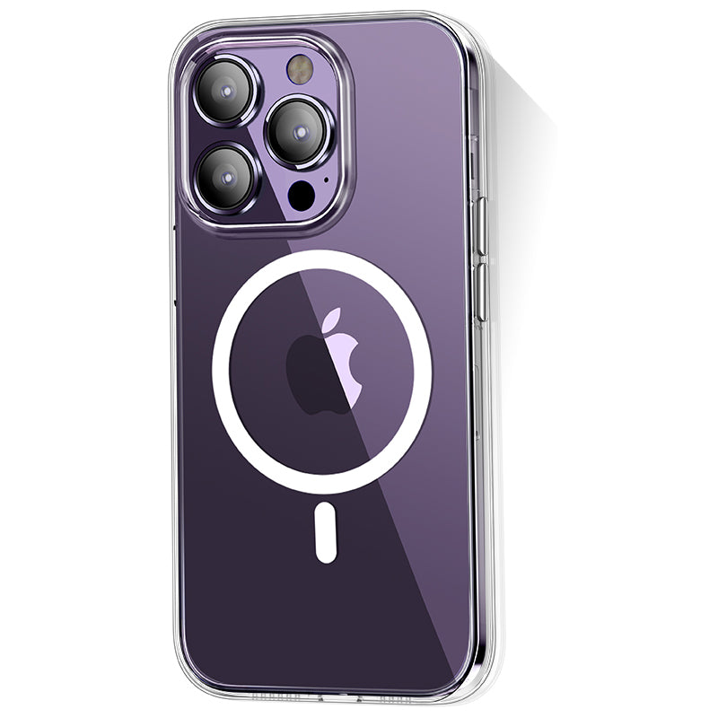Wlons Pita iPhone 14 Pro Max M-safe Şarj Özellikli Transparan Sert PC Telefon Kılıfı