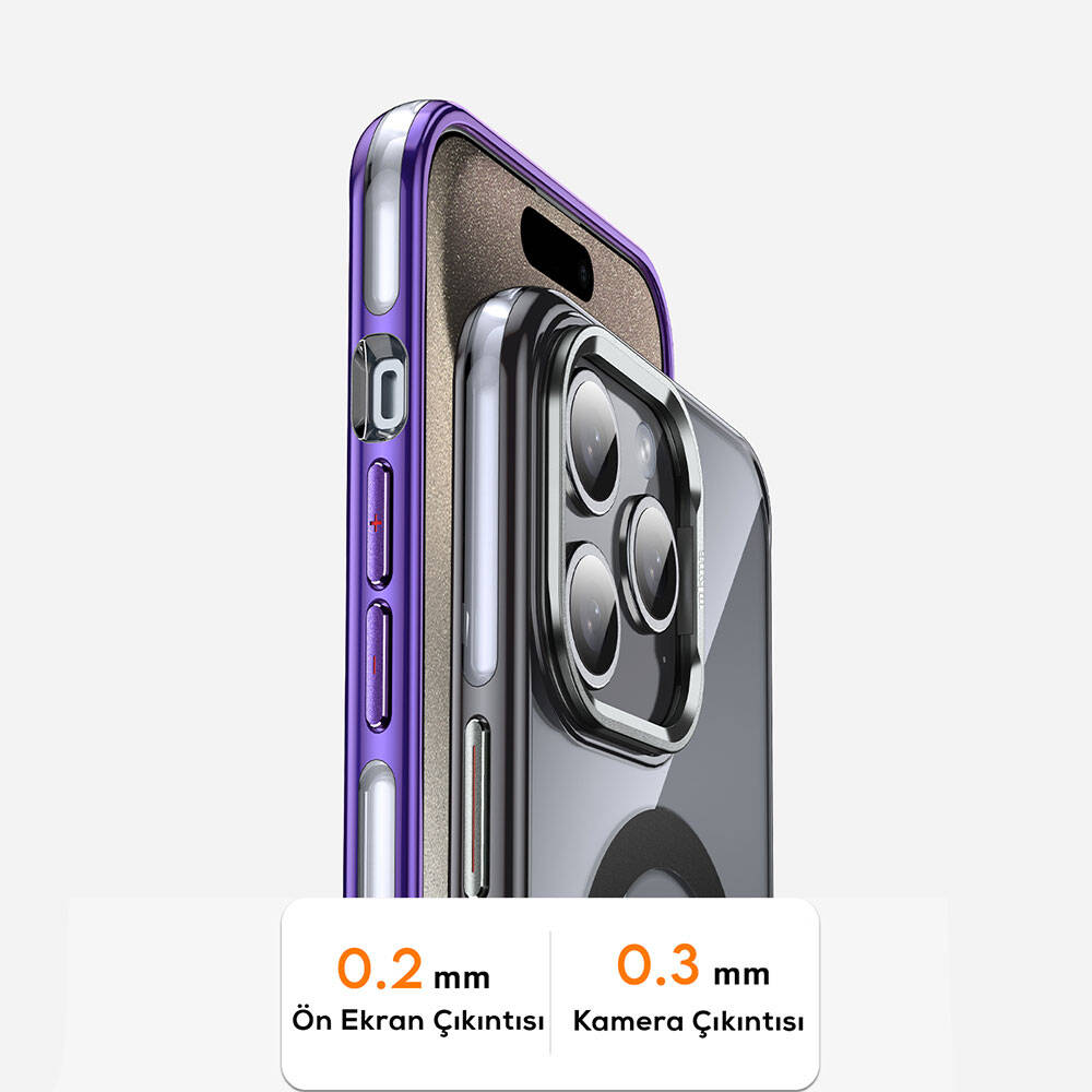 Wlons iPhone 14 Pro Max Magsafe Şarj Özellikli Standlı Efsane Kılıf