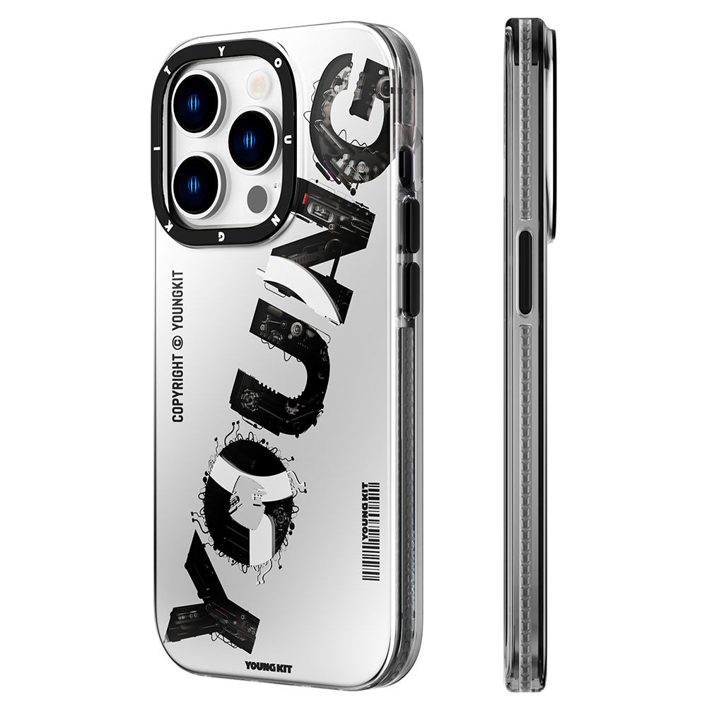 YoungKit Mechanic Serisi iPhone 14 Pro Max Magsafe Şarj Özellikli Yazı Temalı Telefon Kılıfı - 1