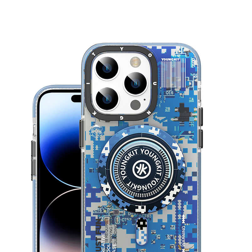 iPhone 14 Pro Max Kılıf M-safe Şarj Özellikli YoungKit Kamuflaj Serisi Kılıf - 8