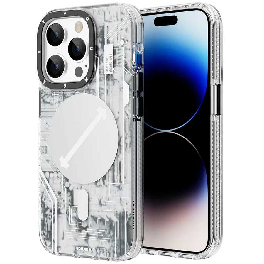 YoungKit Technology Serisi iPhone 14 Pro Max Magsafe Şarj Özellikli Telefon Kılıfı - 1