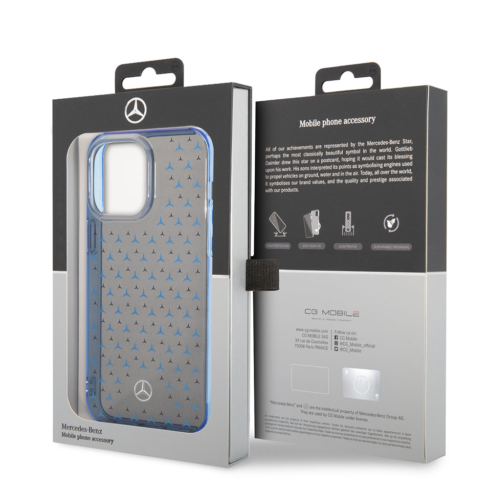 Mercedes Benz iPhone 14 Pro Max Çift Katmanlı Yıldız Desenli Dizayn Telefon Kılıfı