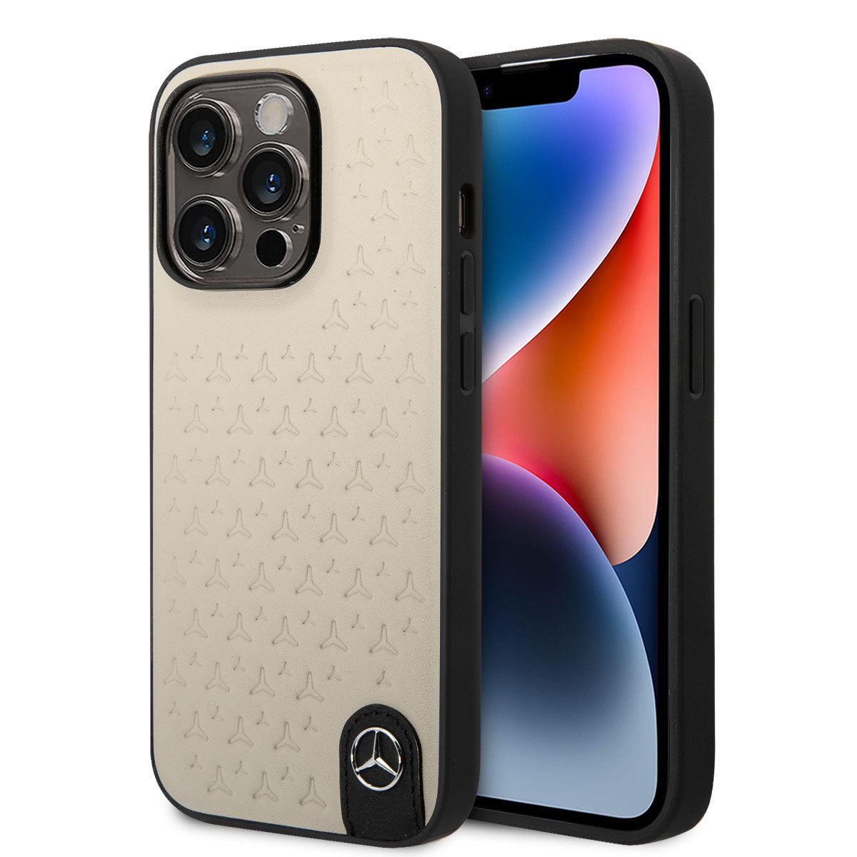 Mercedes Benz iPhone 14 Pro Max Hakiki Deri Yıldız Dizayn Telefon Kılıfı