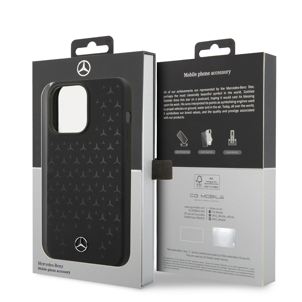 Mercedes Benz iPhone 14 Pro Max M-safe Şarj Özellikli Yıldızlı Dizayn Silikon Telefon Kılıfı