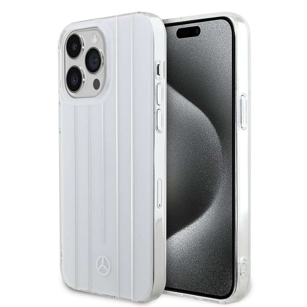 Mercedes Benz iPhone 14 Pro Max Orjinal Lisanslı New Urban 3 Sert PC Paralel Çizgi Desenli Kılıf