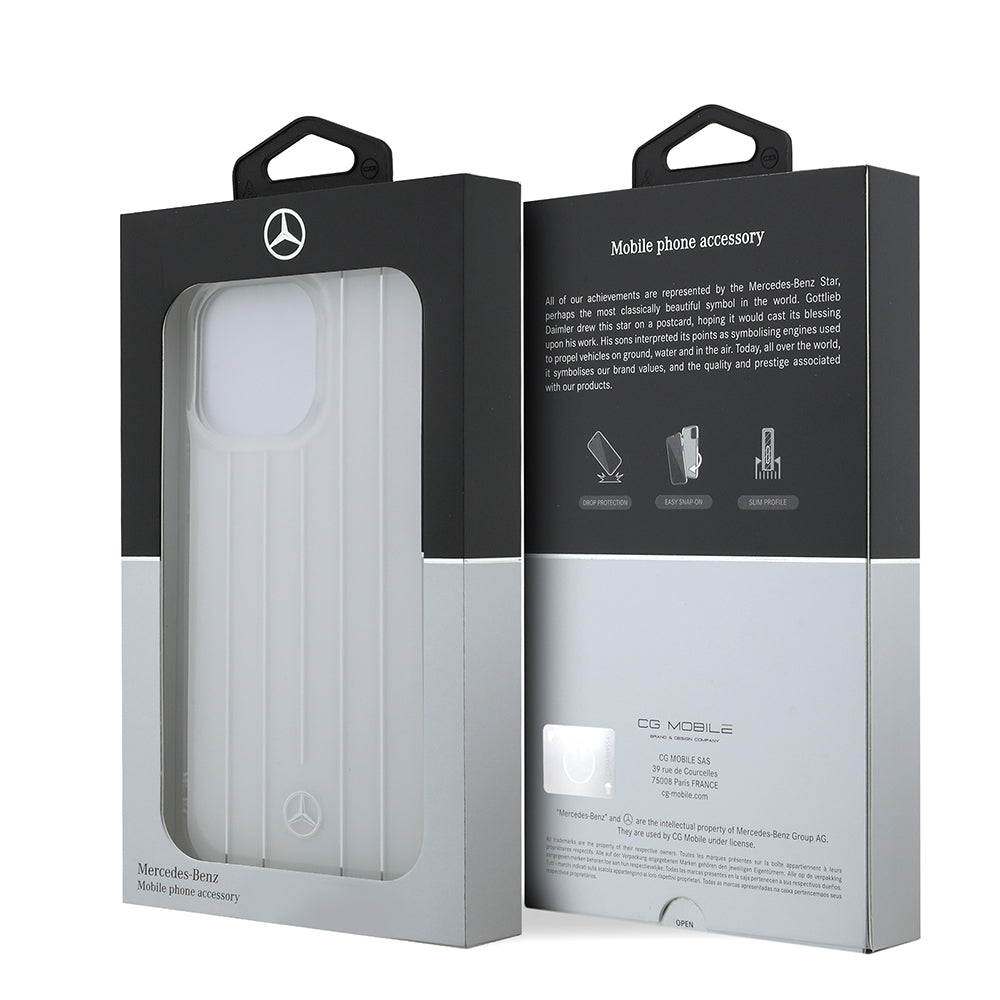 Mercedes Benz iPhone 14 Pro Max Orjinal Lisanslı New Urban 3 Sert PC Paralel Çizgi Desenli Kılıf