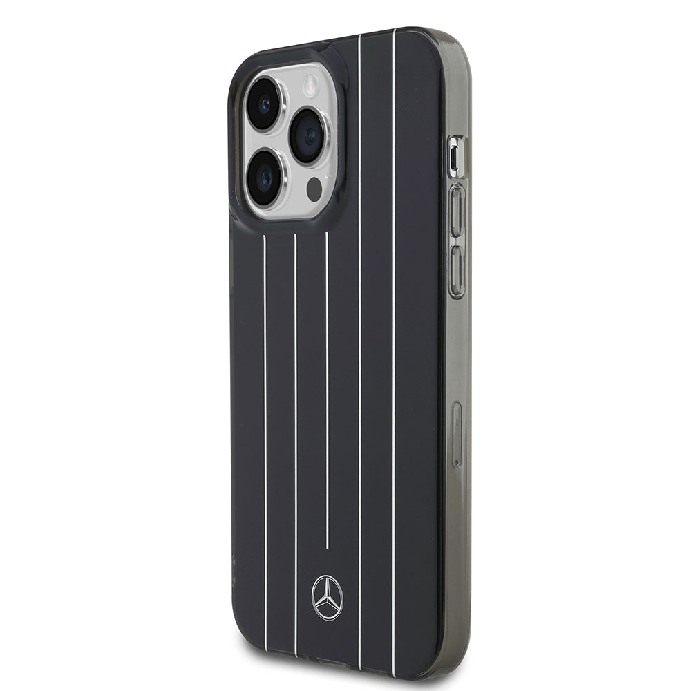 Mercedes Benz iPhone 14 Pro Max Orjinal Lisanslı New Urban 3 Sert PC Paralel Çizgi Desenli Kılıf