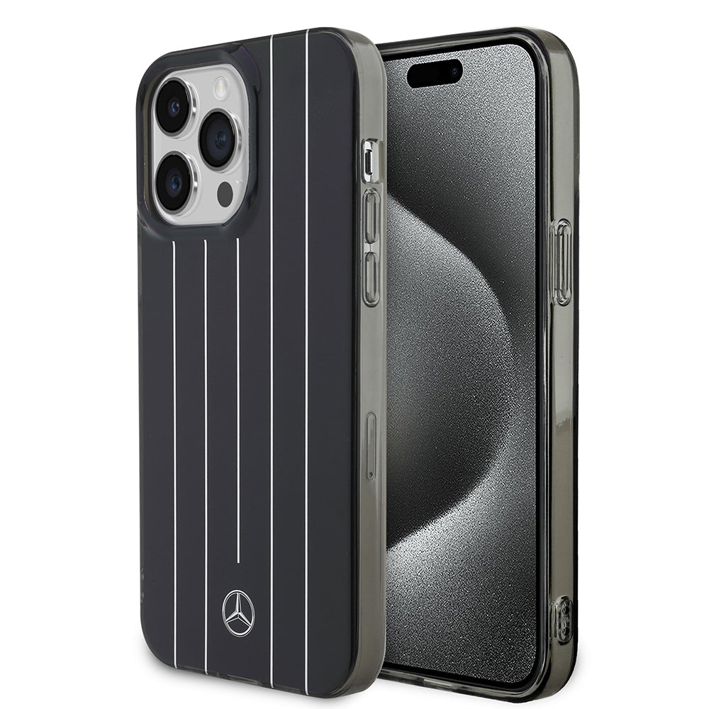 Mercedes Benz iPhone 14 Pro Max Orjinal Lisanslı New Urban 3 Sert PC Paralel Çizgi Desenli Kılıf