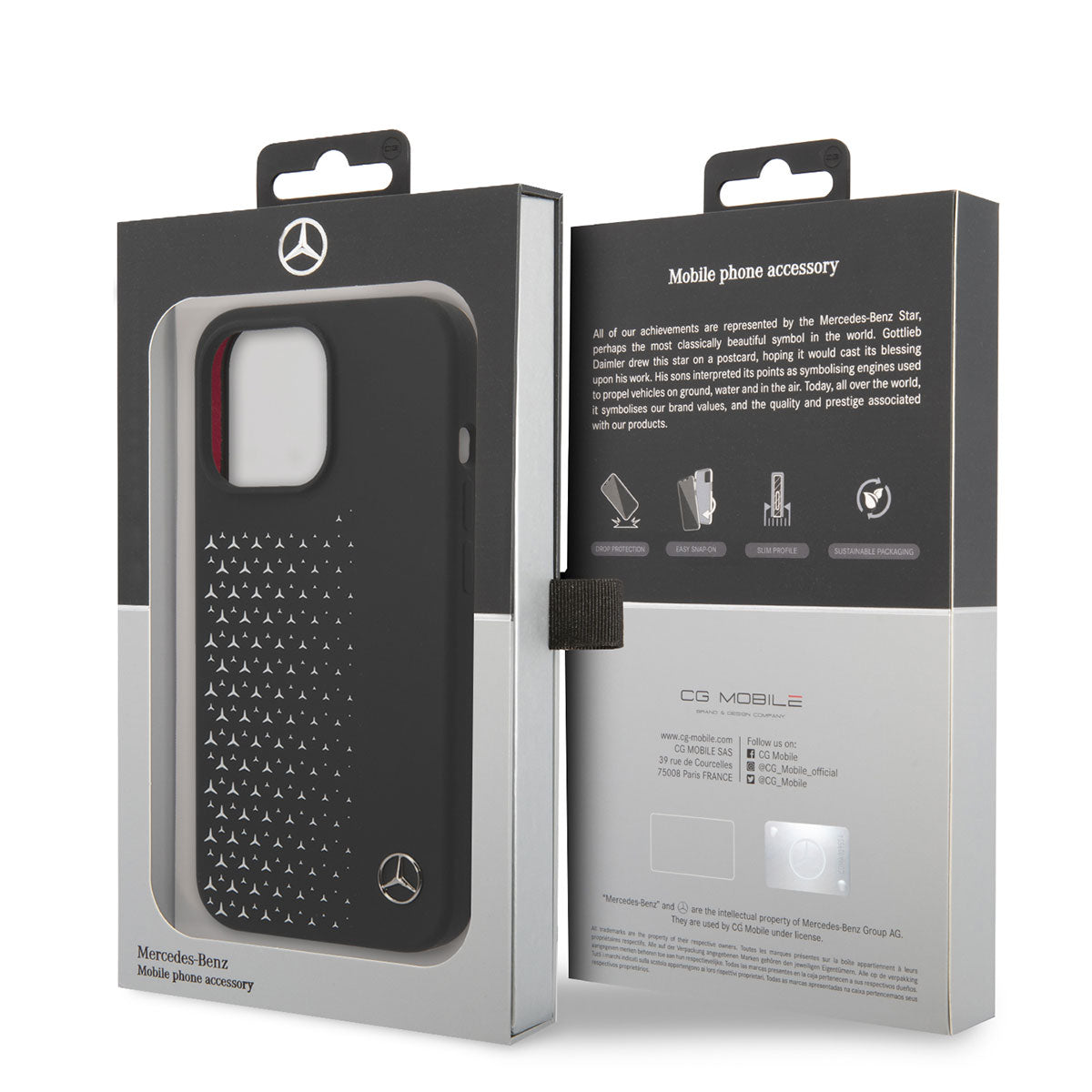 Mercedes Benz iPhone 14 Pro Max Yatay Gradient Yıldızlı Silikon Telefon Kılıfı