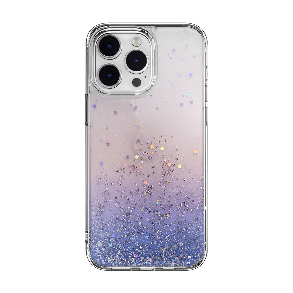 Switcheasy Starfield iPhone 14 Pro Max Parlayan Simli Şeffaf Lisanslı Kılıf