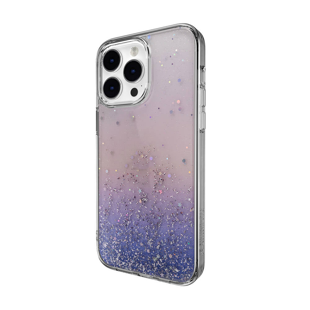 Switcheasy Starfield iPhone 14 Pro Max Parlayan Simli Şeffaf Lisanslı Kılıf