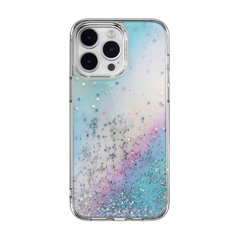 Switcheasy Starfield iPhone 14 Pro Max Parlayan Simli Şeffaf Lisanslı Kılıf