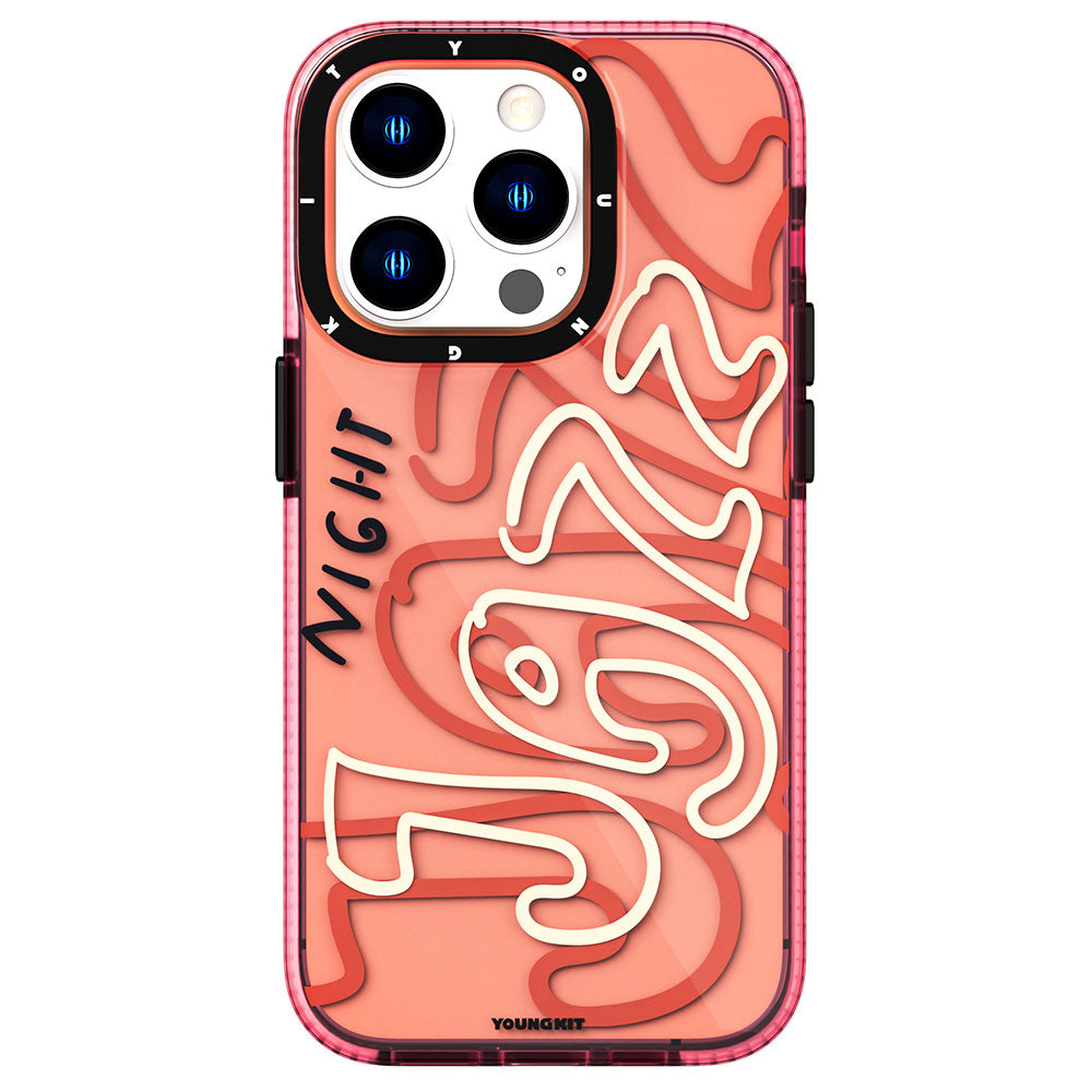YoungKit Jazz Serisi iPhone 14 Pro Max Şeffaf Renkli Yazı Temalı Tasarım Telefon Kılıfı - 1