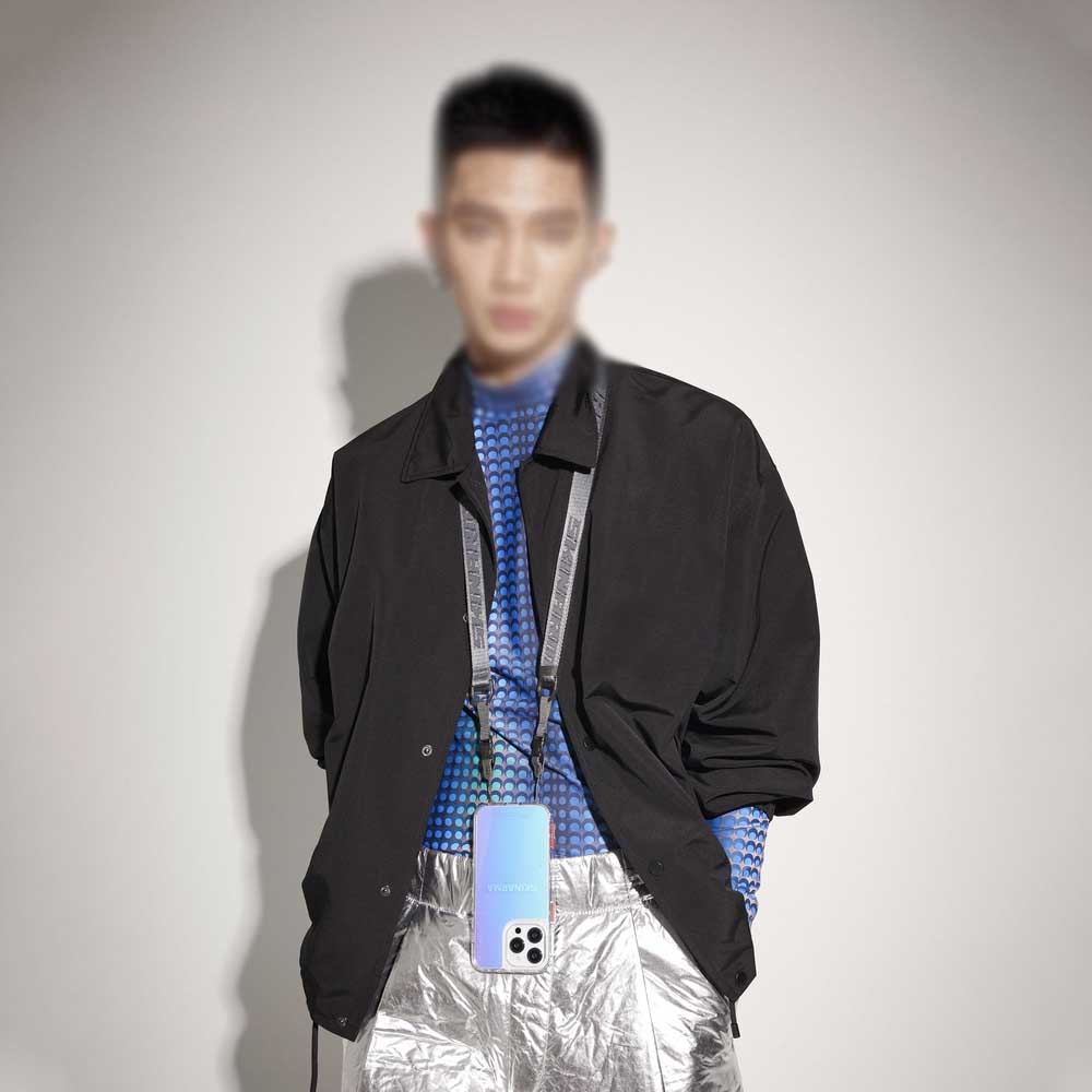 SkinArma iPhone 14 Pro Max Şeffaf Airbag Tasarımlı Boyun Askılı Kiru Kılıf