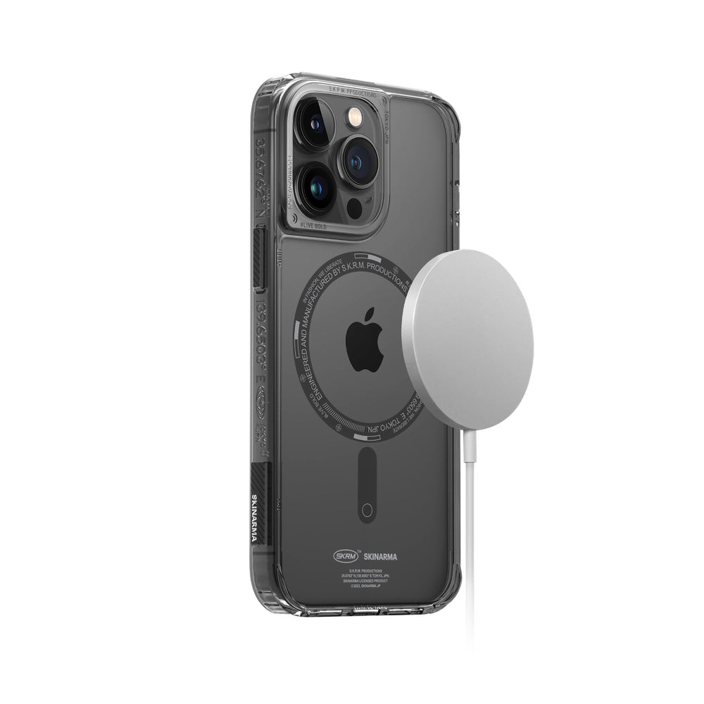 SkinArma iPhone 14 Pro Max Şeffaf Airbag Tasarımlı M-safe Şarj Özellikli Saido Kılıf