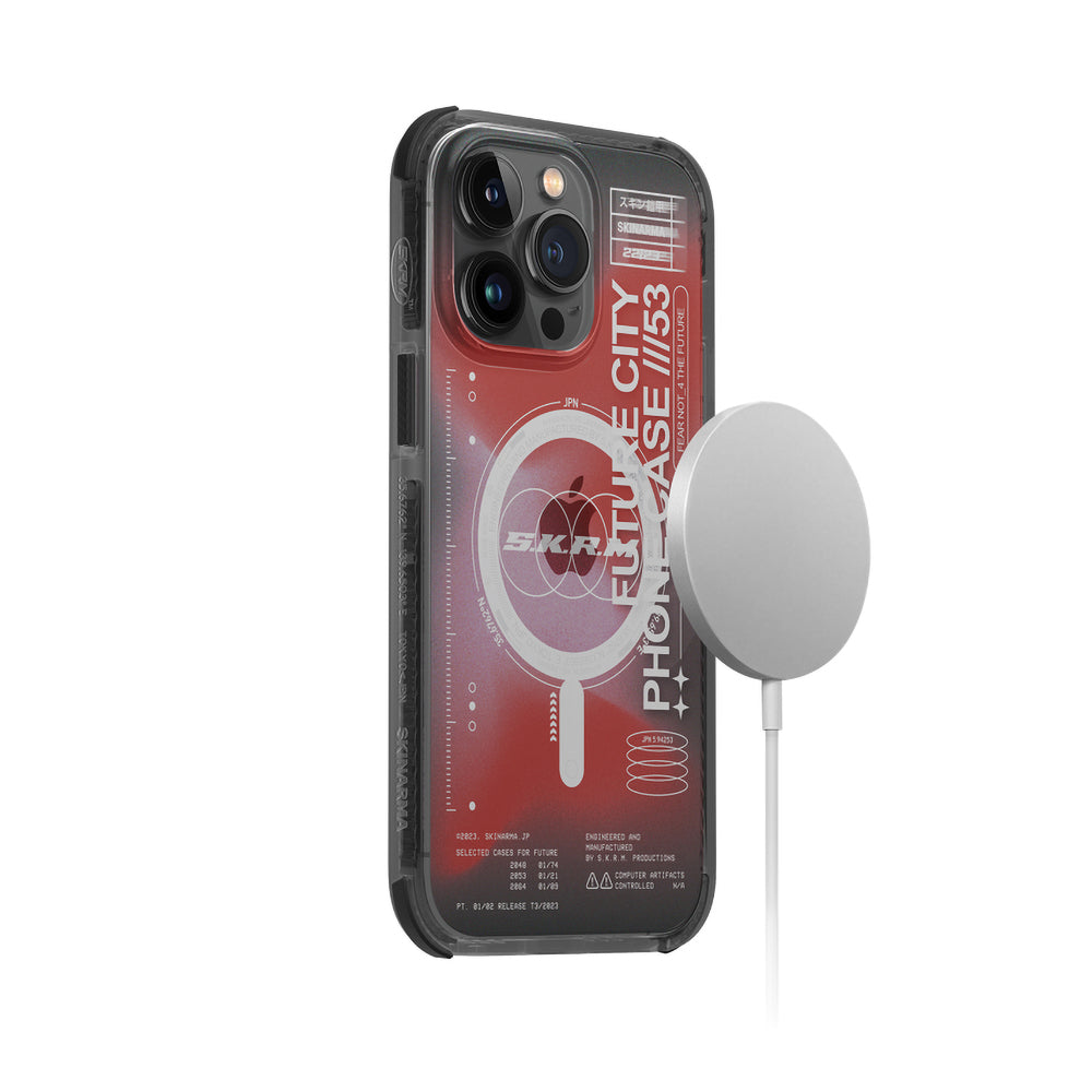 SkinArma iPhone 14 Pro Max Şeffaf Airbag Tasarımlı M-safe Şarj Özellikli Shorai Kılıf