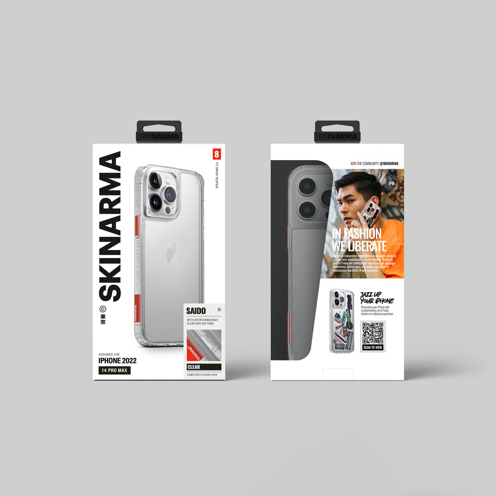 SkinArma iPhone 14 Pro Max Şeffaf Airbag Tasarımlı Saido Telefon Kılıfı