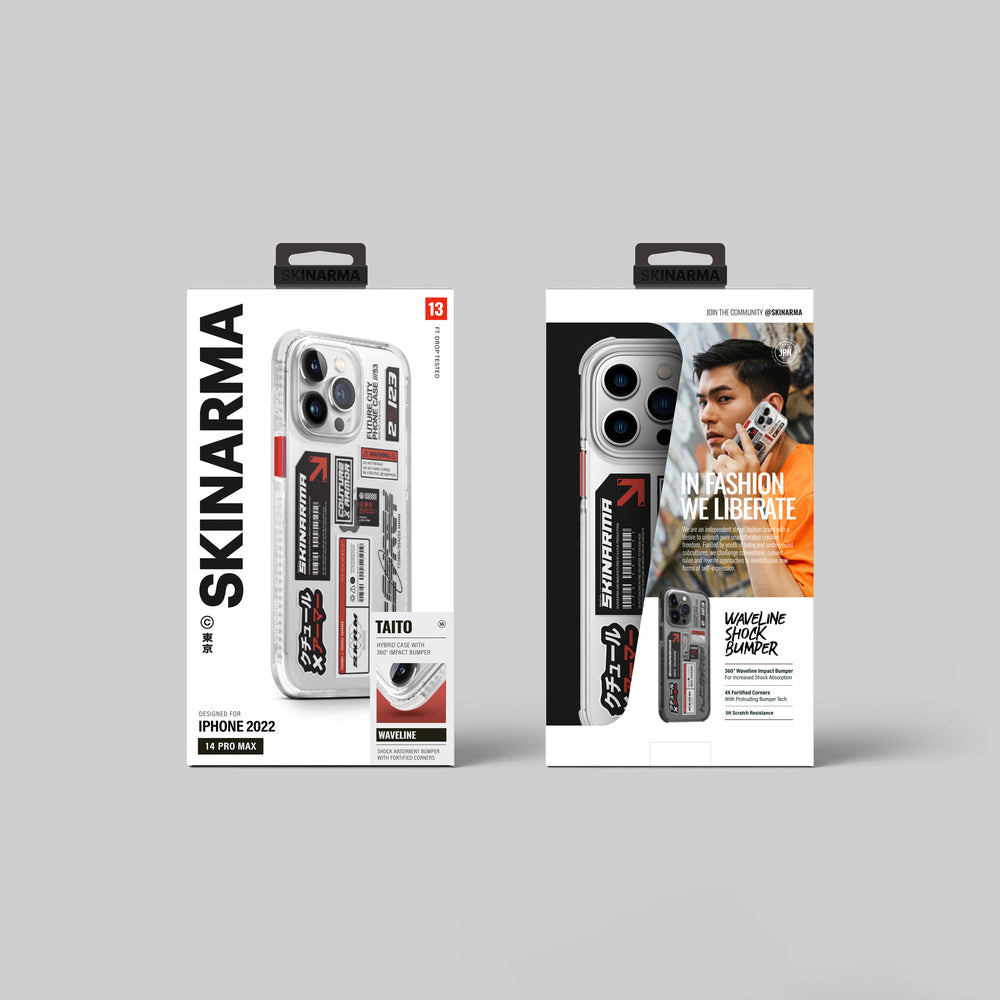 SkinArma iPhone 14 Pro Max Şeffaf Desenli Airbag Tasarımlı Taito Telefon Kılıfı