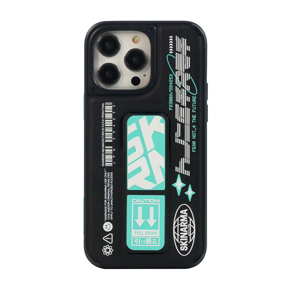 SkinArma iPhone 14 Pro Max Standlı Deri Görünümlü Akarui Telefon Kılıfı