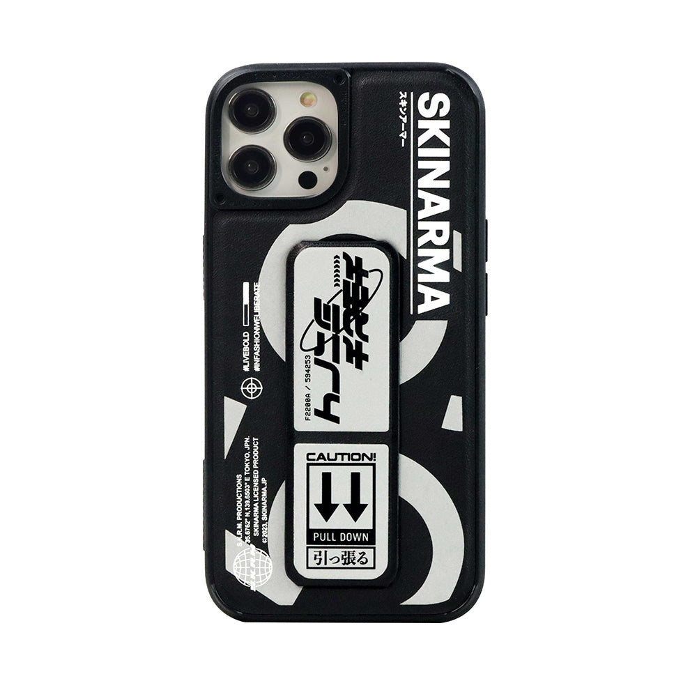 SkinArma iPhone 14 Pro Max Standlı Deri Görünümlü Bango Telefon Kılıfı