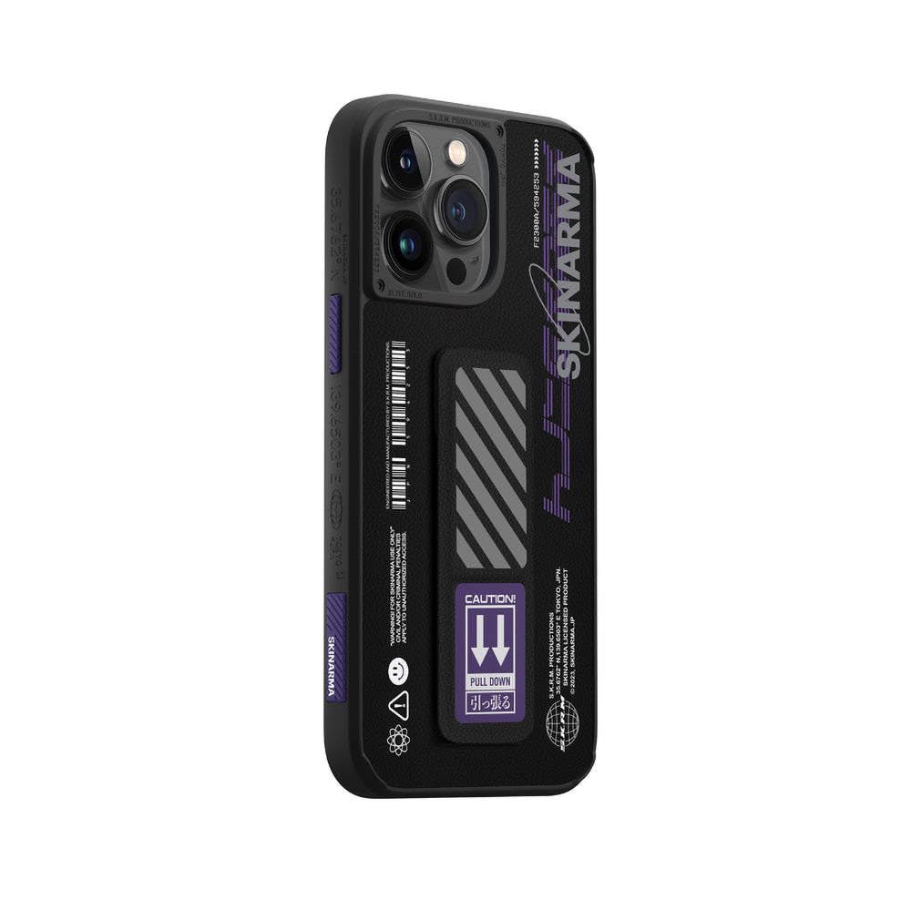 SkinArma iPhone 14 Pro Max Standlı Deri Görünümlü Shingoki Telefon Kılıfı