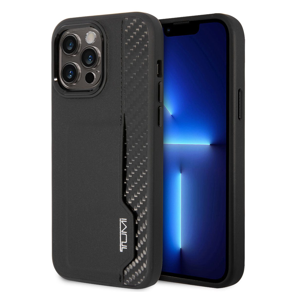 TUMI iPhone 14 Pro Max Deri Ve Hakiki Alüminyum Kartlıklı Dizayn Telefon Kılıfı