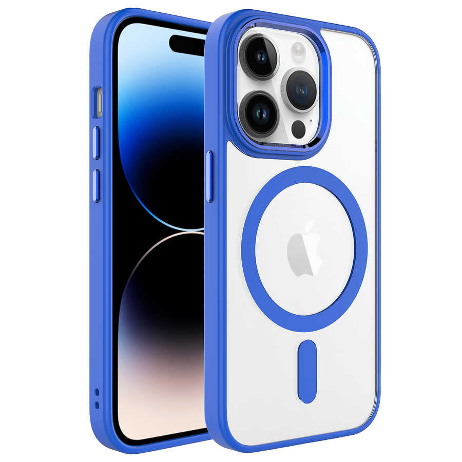 Cepax Chrome Magsafe iPhone 14 Pro Max Kablosuz Şarj Özellikli Silikon Telefon Kılıfı - 1