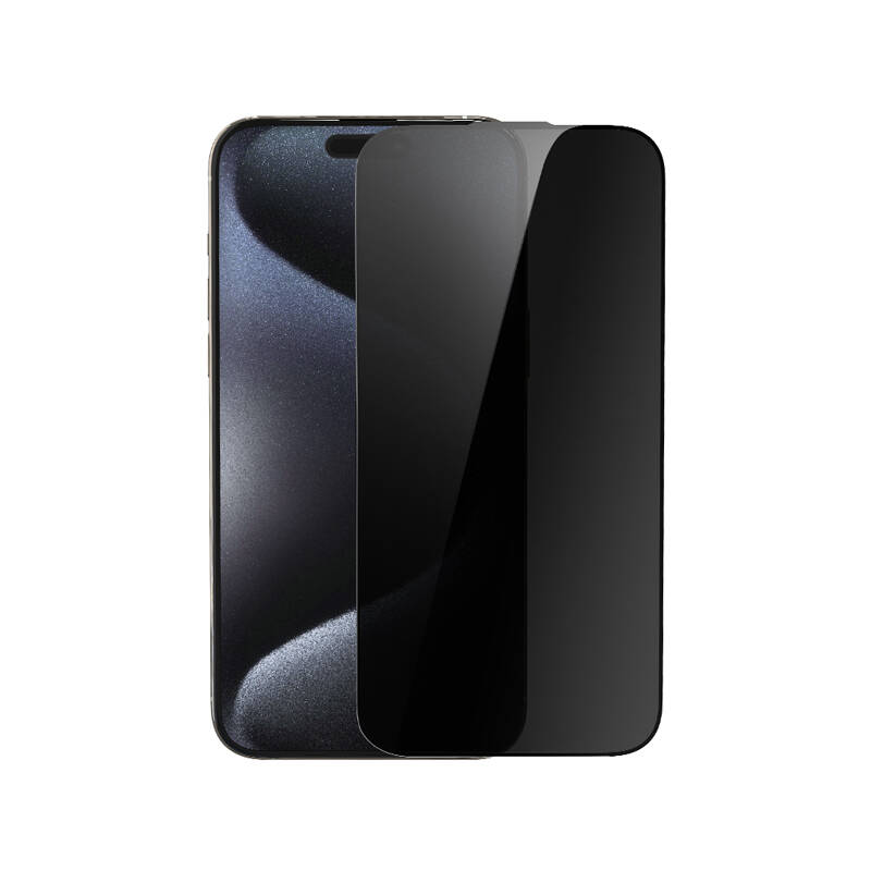 Wiwu Wi-SQ009 iPhone 14 Pro Max Easy Install iPrivacy 360° Anti-Peep Oleofobik Temperli Cam Ekran Koruyucu + Kolay Uygulama Aparatlı