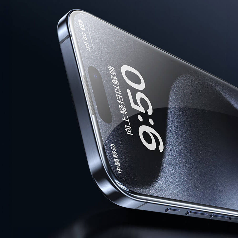 Wiwu SQ-008 iPhone 14 Pro Oleofobik Easy Install Darbeye Karşı Dayanıklı Temperli Cam Ekran Koruyucu + Kolay Uygulama Aparatlı