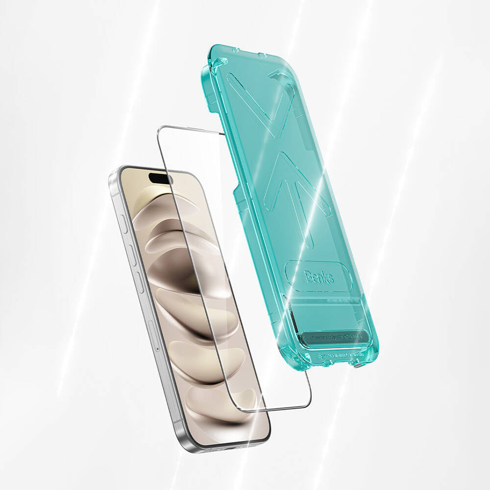 Benks Glass Warrior iPhone 15 HD 0.3mm Cam Ekran Koruyucu + Kolay Uygulama Aparatlı