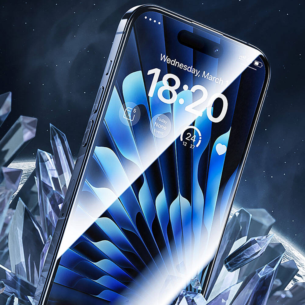 Benks Glass Warrior iPhone 15 Safir Coating Ekran Koruyucu + Kolay Uygulama Aparatlı